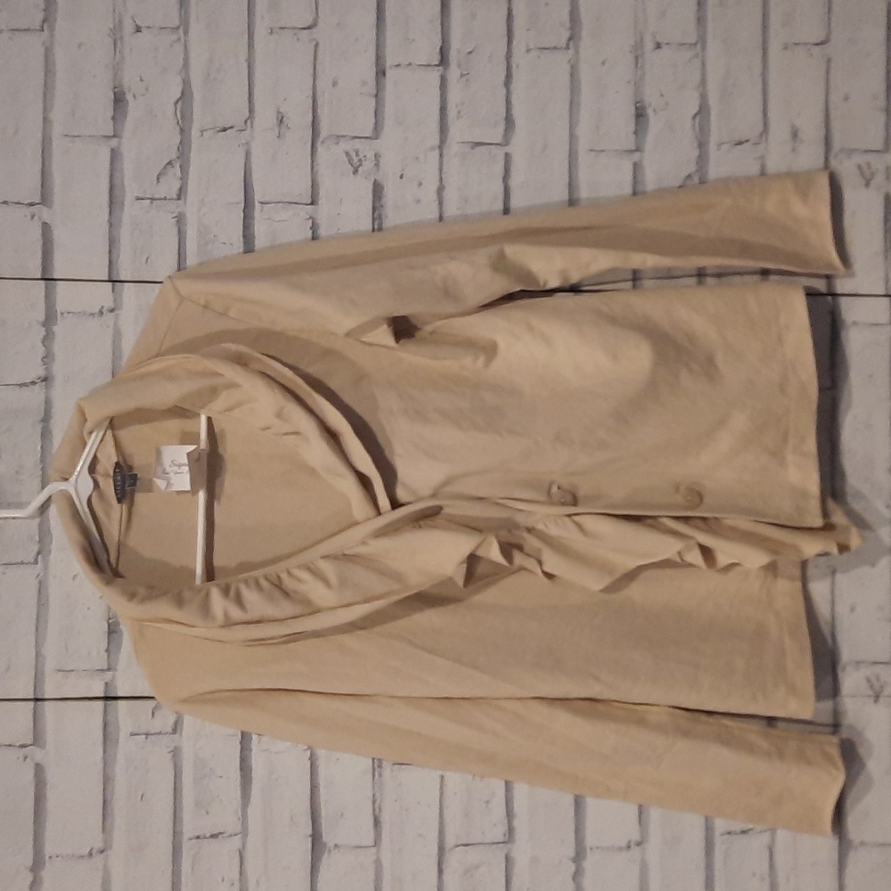 Lilla P Women's Size L Cardigan Top Beige Tan Brand New